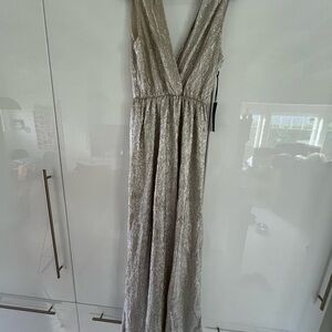 Lulu's Shimmering Silver Maxi Dress